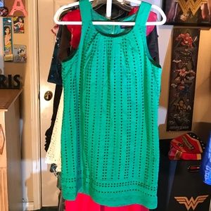 Isabel & Nina 8 Double Layer Green Sleeveless Dres